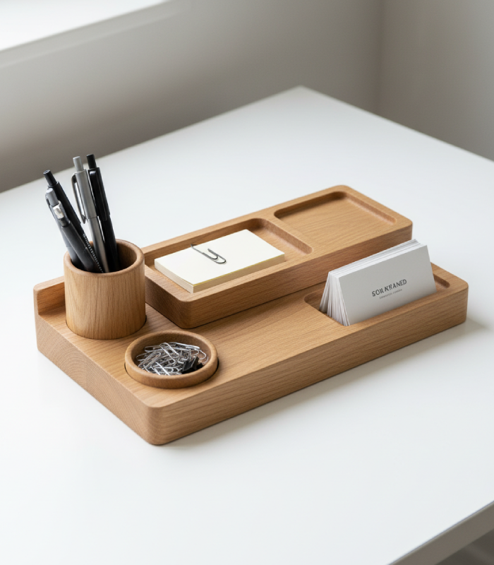Modern Wooden Desk Organizer